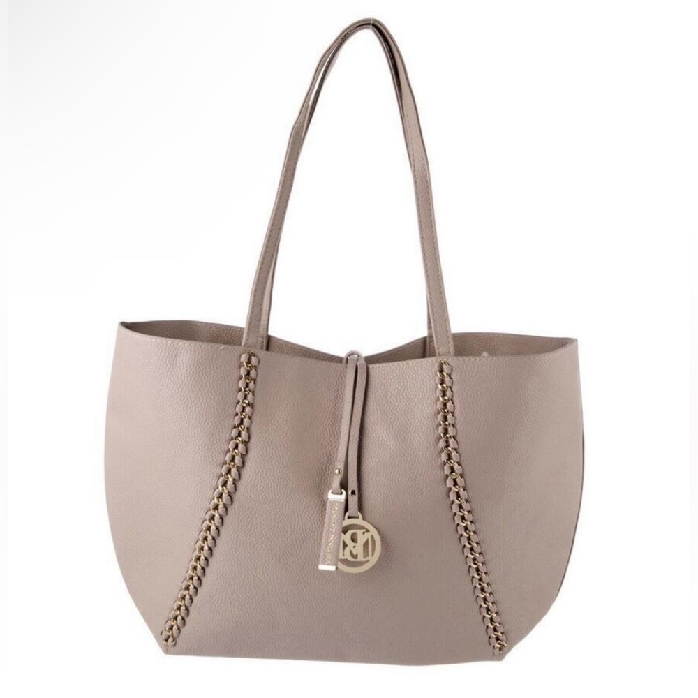 🏵️ NWT! Badgley Mischka Chain Taupe Tote Bag